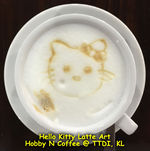Hello Kitty Latte Art on a Cappuccino in Malaysia