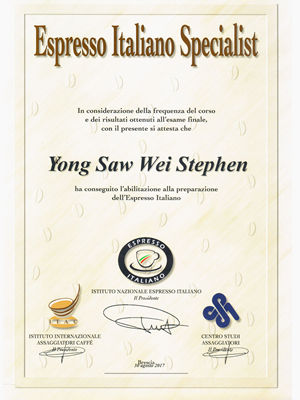 National Institute of Espresso of Italy Certification